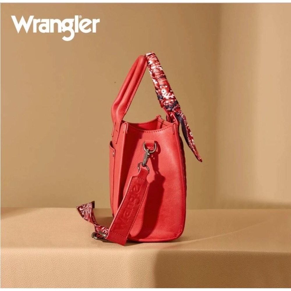 Wrangler Braided Paisley Bandana Tote Bag - Red - Picture 2 of 4